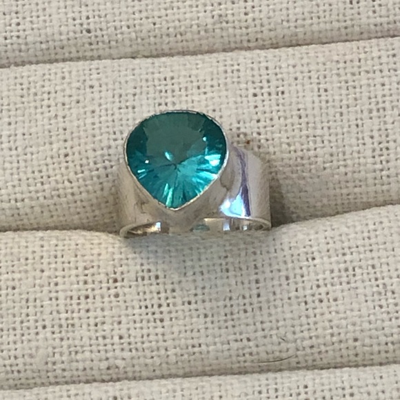 Blue quartz ring